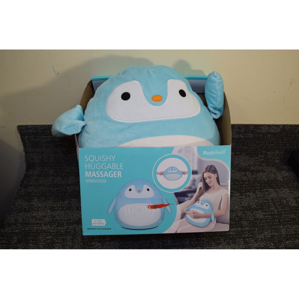 HealthTouch Squishy Huggable Vibrating Massager Blue Penguin H-5488-0 P